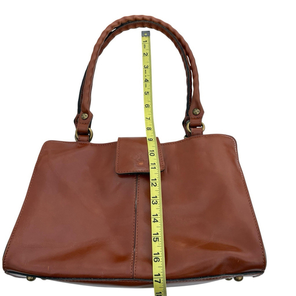 Patricia Nash Leather Shoulder Bag Tan Brown Tote Satchel Double Strap Purse - Picture 7 of 16